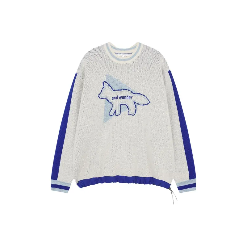 Maison Kitsune x And Wander Sweatshirt Unisex White-0