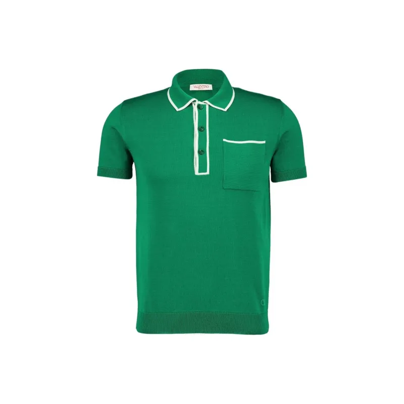 Valentino Logo Embroidered Knitted Polo Shirt-0