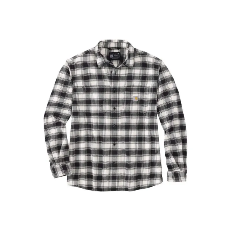 Carhartt 105945 105432 Upgraded MIDWEIGHT FLANNEL LONG-SLEEVE PLAID SHIRT Shirt RELAXED FIT Men's Gray-0