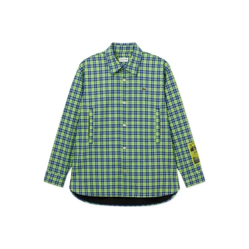 LACOSTE Shirt Men's Blue Green Plaid-0