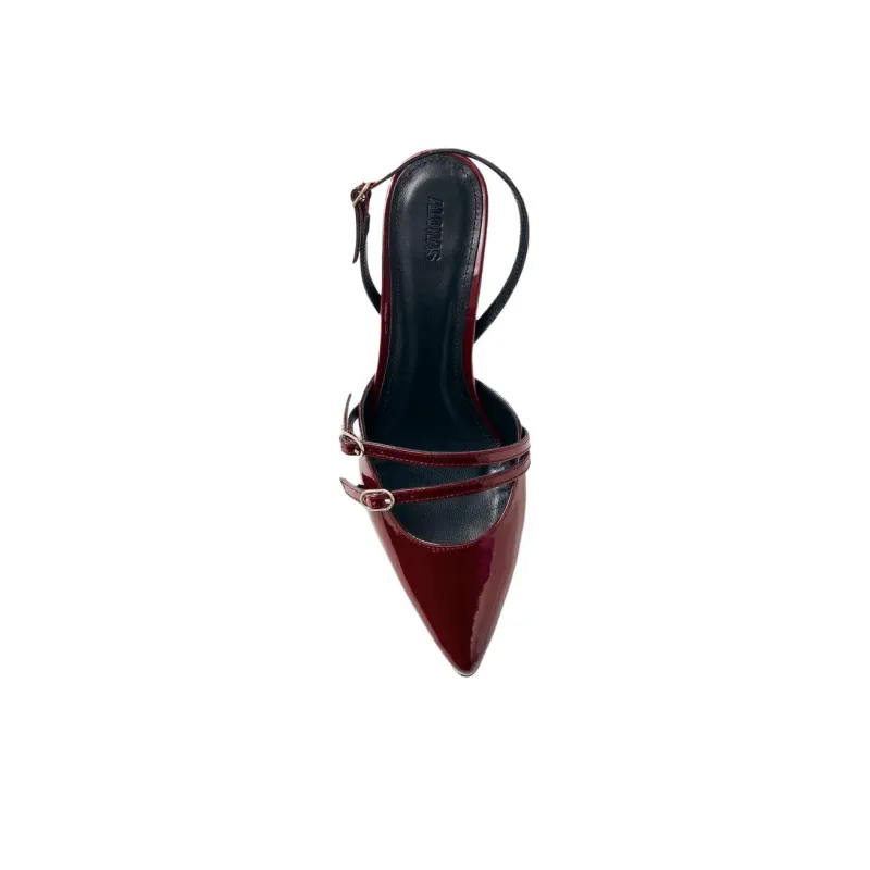 ALOHAS Joelle Slim Heel High Heels 7.5cm Women's Burgundy-4
