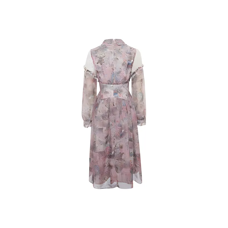 LULUALWAYS Long-Sleeved Dresses Women's Pink-1