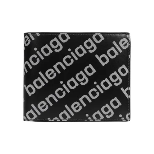 Balenciaga Cash Cow Leather Wallet Card Holder Coin Purse Men's Black