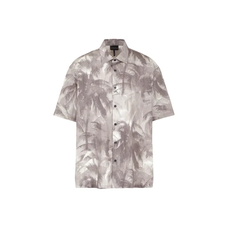 EMPORIO ARMANI Palm Tree print Button up Shirt-0