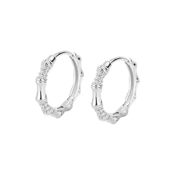 MAGICPOLE 925 Sterling Silver With Zircon Earrings Unisex Silver