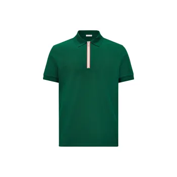 Moncler Tricolor Trim Piquet Polo Shirt