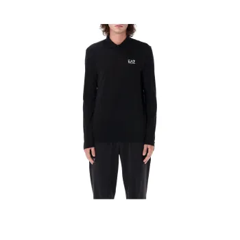EMPORIO ARMANI Logo Printed Long Sleeved Polo Shirt