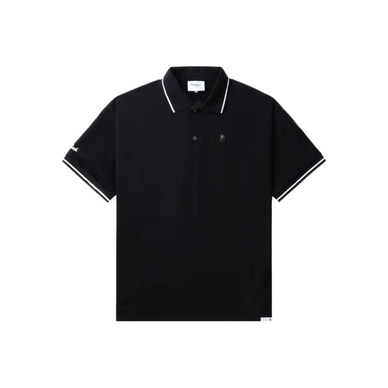 BAPE BLACK Paisley Placket Polo Shirt-2