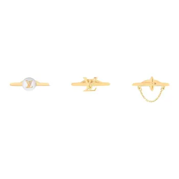 LOUIS VUITTON Metal, Resin, Bead Rings Women's Gold