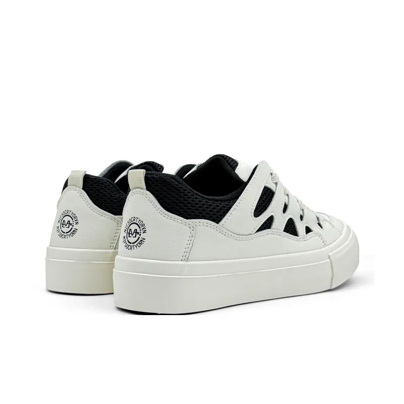 Mengsai Anti Slip Wear Resistant Low Top Skateboard Shoes Men's Black-5