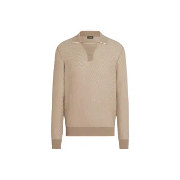 Ermenegildo Zegna Long Sleeved Knitted Polo Shirt