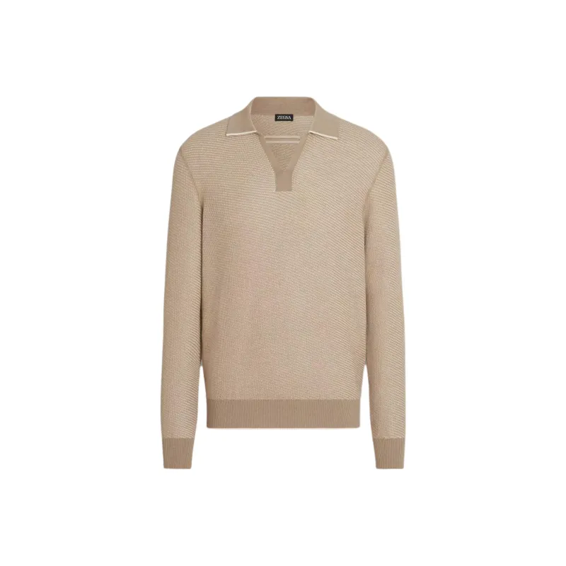 Ermenegildo Zegna Long Sleeved Knitted Polo Shirt-0