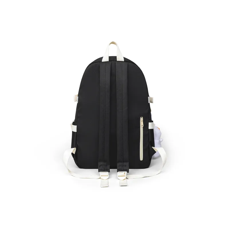 EBLAN Fabric Backpack Regular Unisex Beige/Black-10