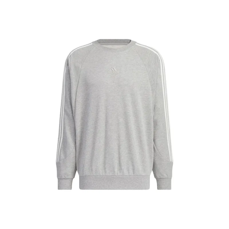 Adidas 3 STRIPES CREW SWEATSHIRT Unisex Medium Heather Gray-0