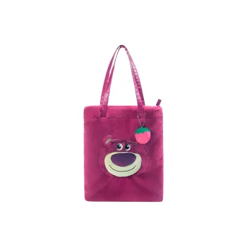 Disney Polyester Faux Fur Handbag Regular Women's Pink Purple