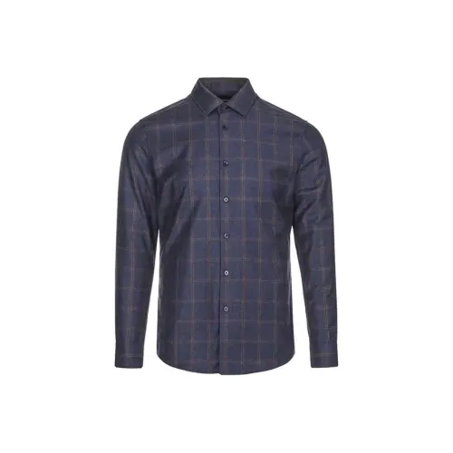 BRAUN BUFFEL Shirt Men's Blue Gray