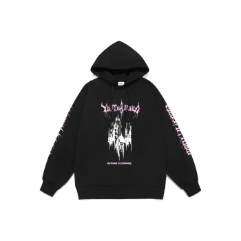 Guuka Gothic Style Heavyweight 100% Cotton Sweatshirt Unisex Black