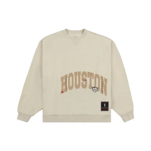 Travis Scott x Mitchell & Ness Collaboration SS24 UNIVERSITY Of HOUSTON LOGO Sweatshirt Unisex Umber