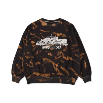 WIND AND SEA TIEDYE ISOLATED ISLAND CREW SWEAT Sweatshirt Unisex Charcoal