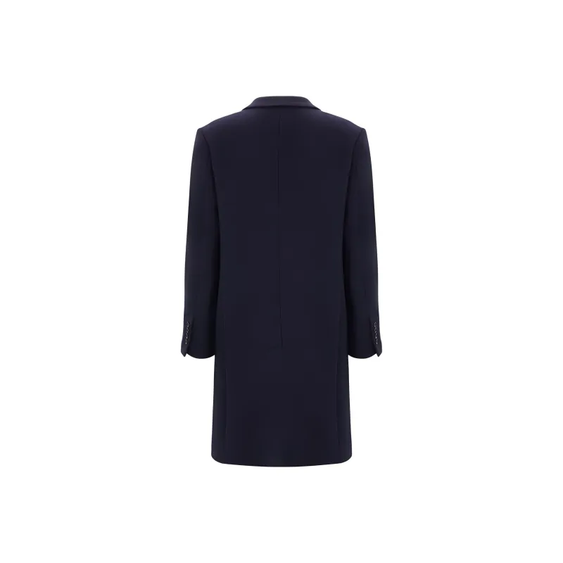 Ami Paris Single Breasted Straight Hem Coat-1