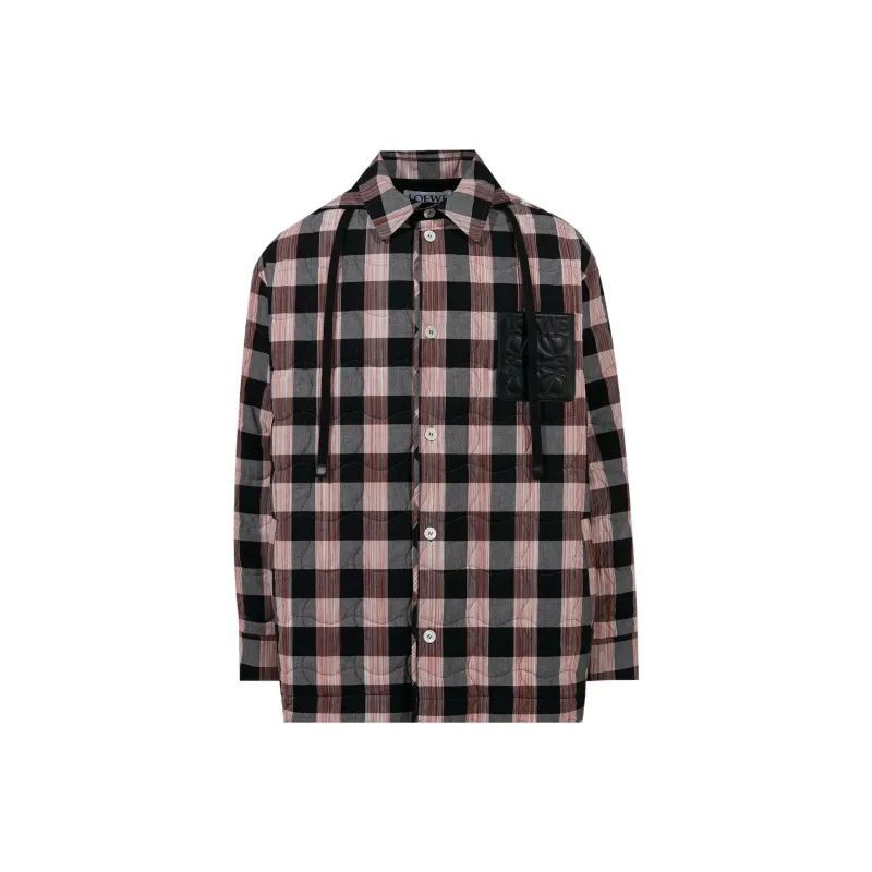 LOEWE Quilted Check Hooded Shirt-0