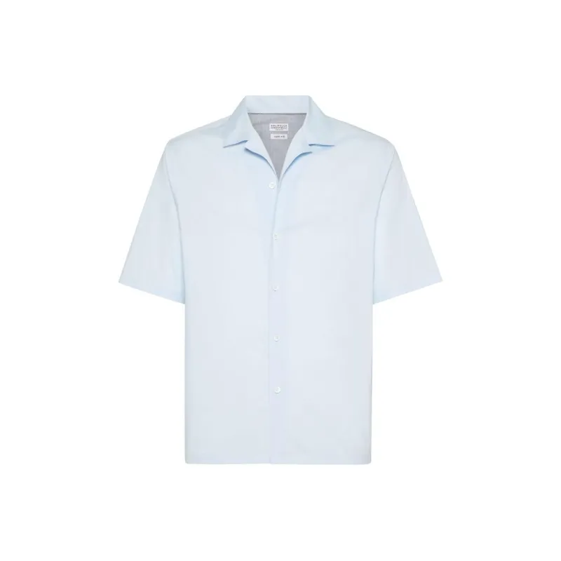 Brunello Cucinelli Short Sleeved Camp Collar Shirt-0