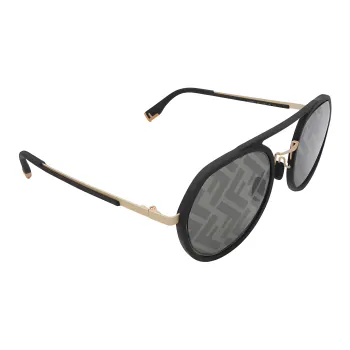 FENDI Plate And Metal Plastic Metal Aviator Sunglasses Men's Gold/Black