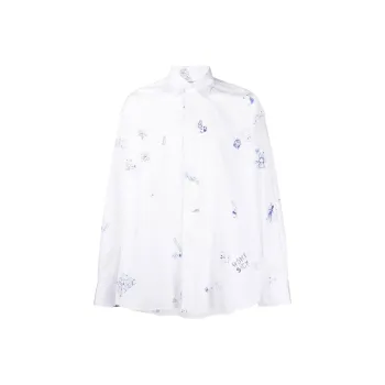 Vetements Graffiti Print Oversized Long Sleeve Shirt