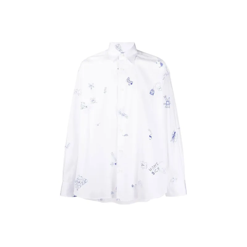 Vetements Graffiti Print Oversized Long Sleeve Shirt-0