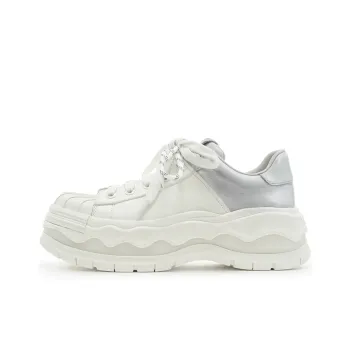 VITTORIO VENTURA EGGSHELL Low Top Casual Shoes Women's White & Silver
