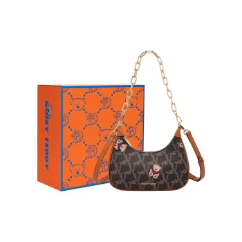 NOISY TEDDY PU Crescent Bag, Shoulder Bag Regular Women's Brown/Beige