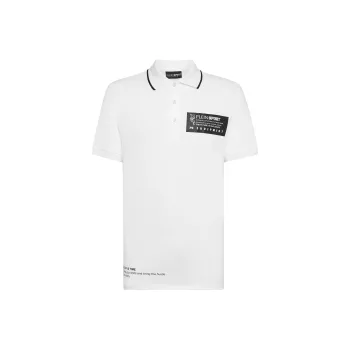 PLEIN SPORT Logo print Piqué Polo Shirt