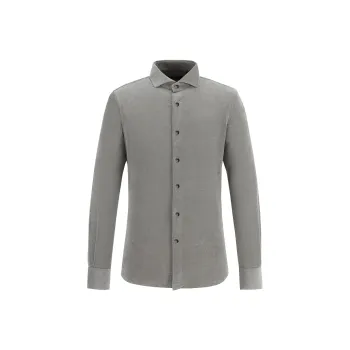 LANBAO Shirts Men Light Gray