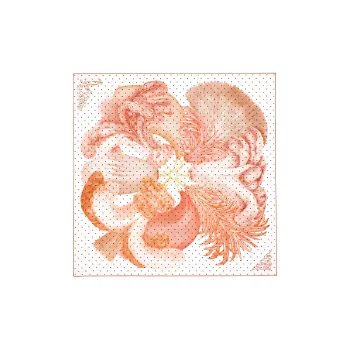 HERMES Silk Scarves Women's White/Orange/Mixed Color