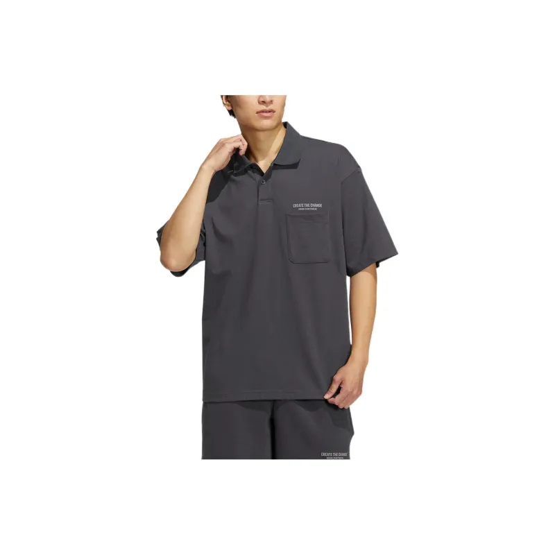 Adidas Polo Shirts Men Solid Gray-0