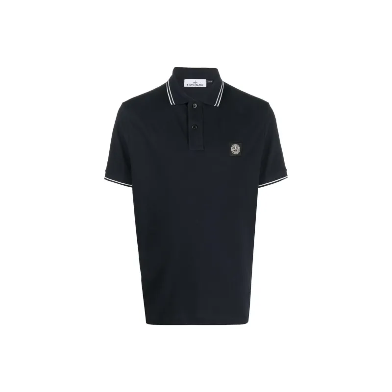 STONE ISLAND Logo Patch Short Sleeved Polo Shirt-0