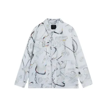 LiNing Shirt Men's White Gray All Over Print