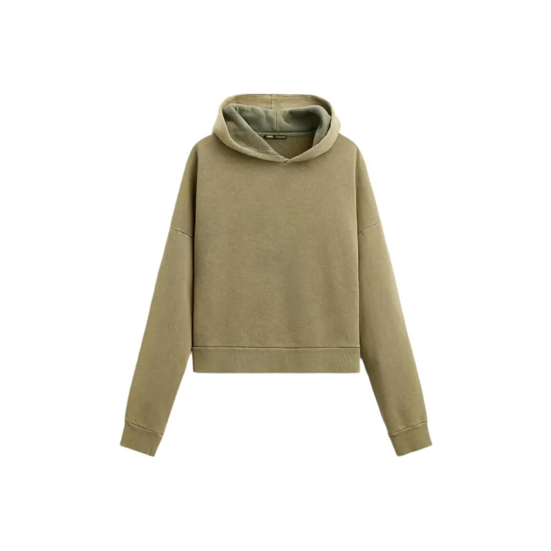 ZARA Sweatshirt Unisex Washed Green-0