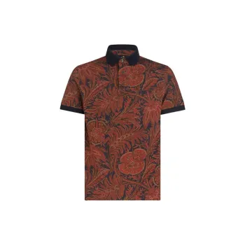 ETRO Allover Floral Printed Short Sleeved Polo Shirt