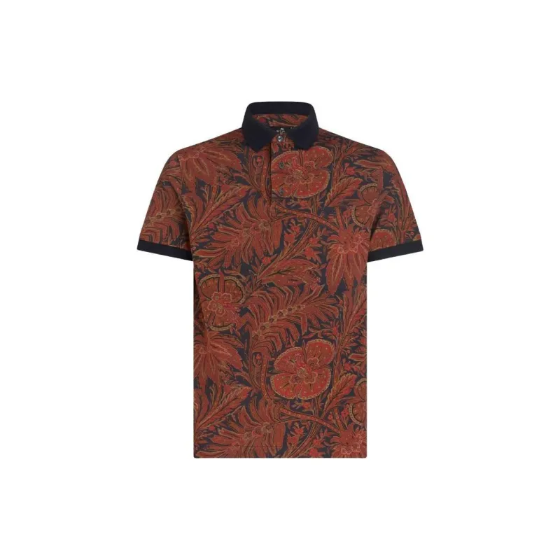 ETRO Allover Floral Printed Short Sleeved Polo Shirt-0