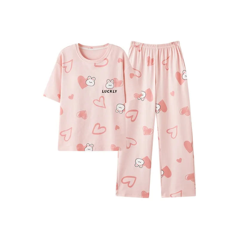 GOSO Pajama Set Women's Light Pink Red-0