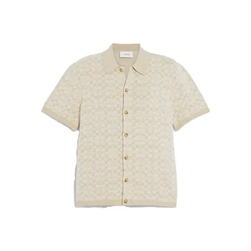 COACH SS23 Polo Shirt Men's Beige