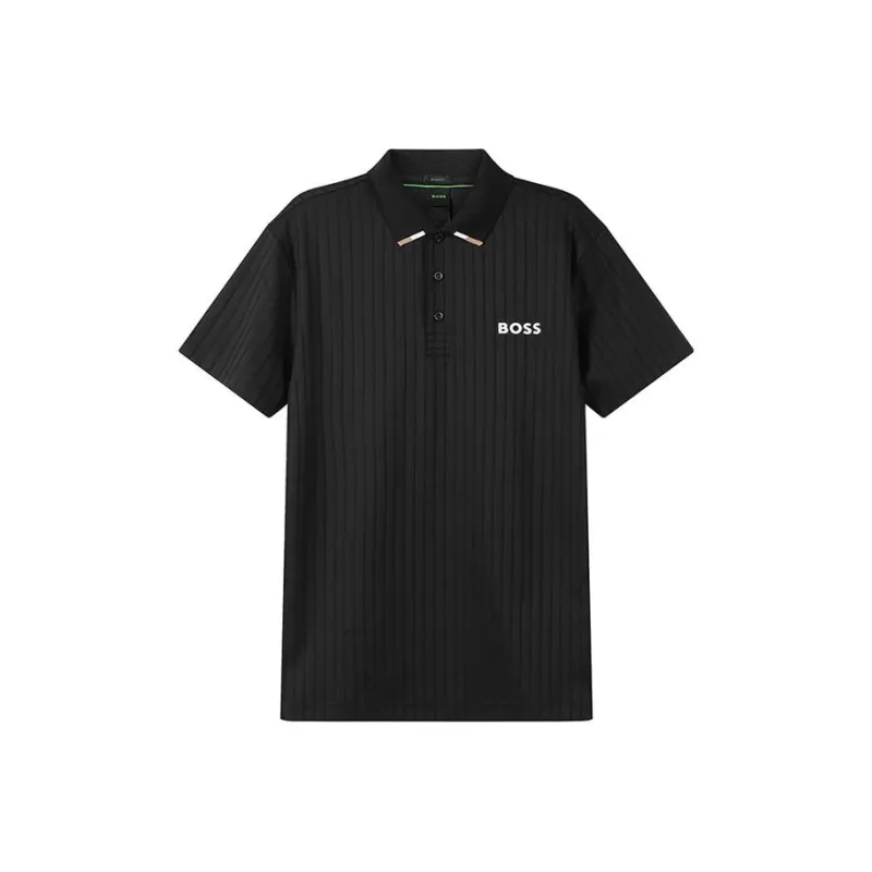 HUGO BOSS Ribbed Polo Shirt-0