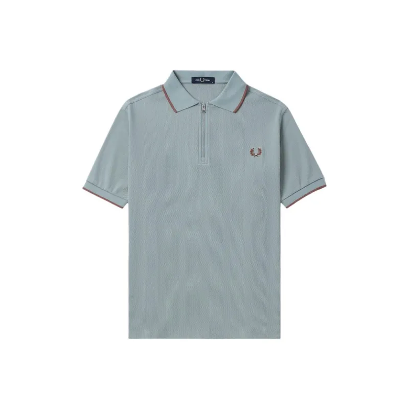 FRED PERRY Textured Zip neck Polo Shirt-0