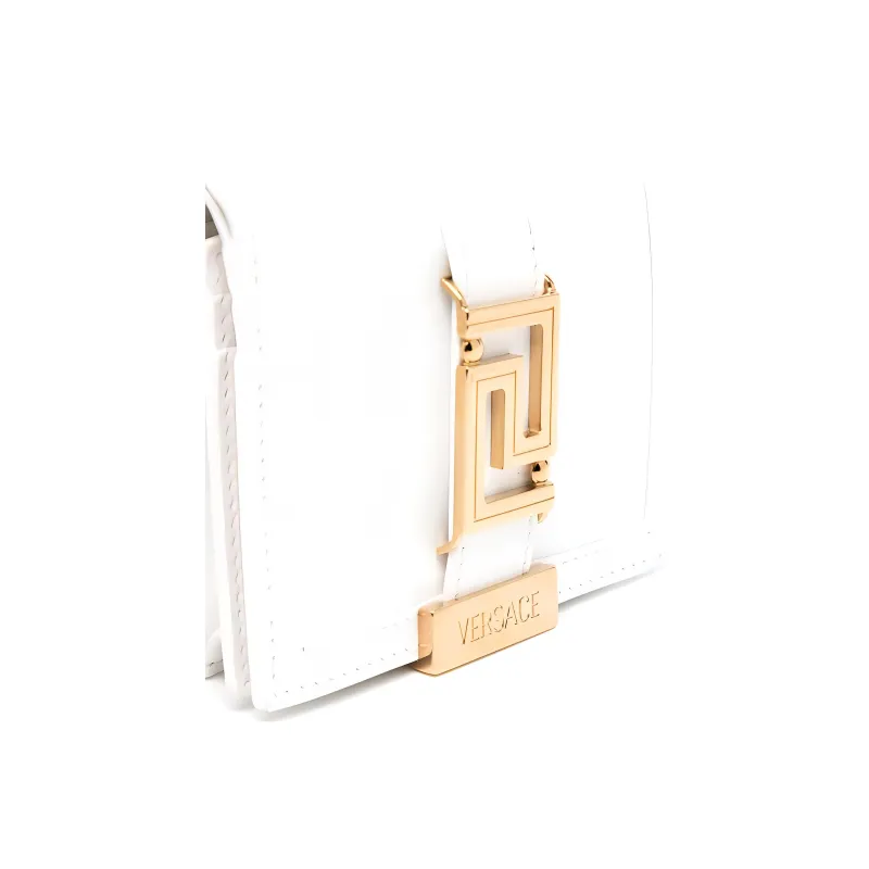 VERSACE Greca Goddess Cow Leather Wallet Small Size Women's White-2