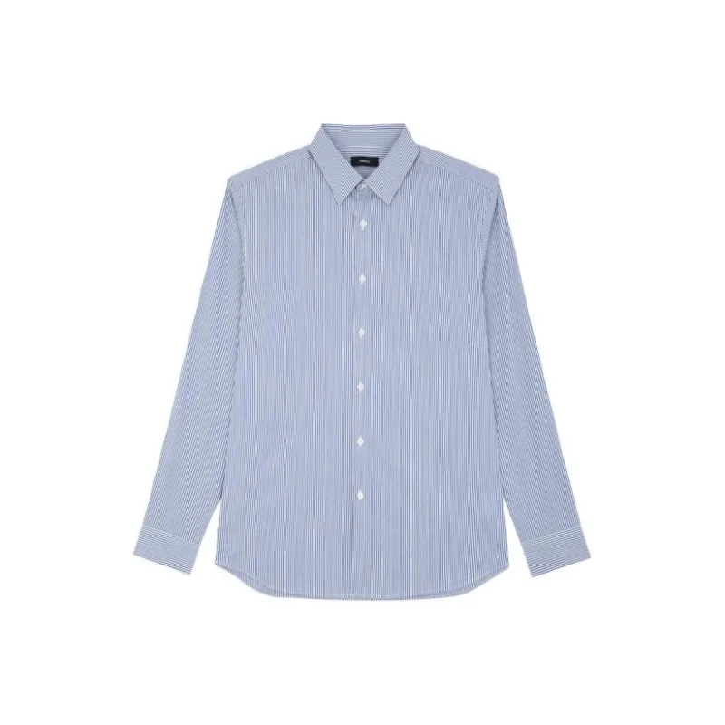 THEORY Shirts Men White Blue Mixed Color-0