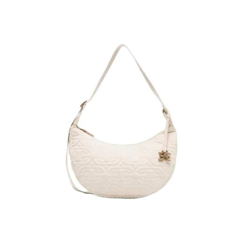 SAM EDELMAN Fabric Shoulder Bag, Crossbody Bag Medium Size Women's Black/Ivory White/Blue-5