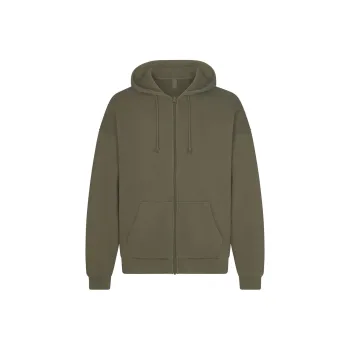 SKIMS TERRY MENS RELAXED ZIP UP HOODIE Sweatshirt Men's MILITARY/Army Green