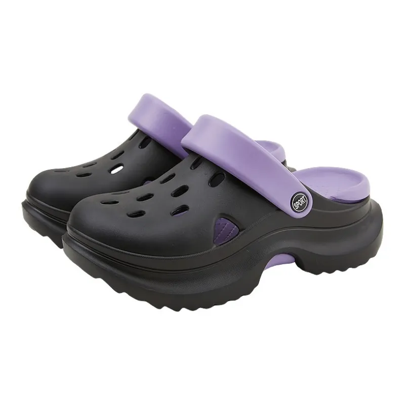 Warm Edge Platform Slippers For Women's Height Increasing, Summer Multicolor, Office Closed Toe Slippers-4