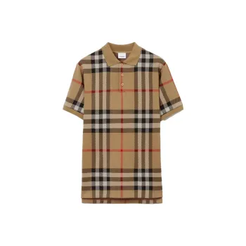 Burberry Check Cotton Jacquard Polo Shirt